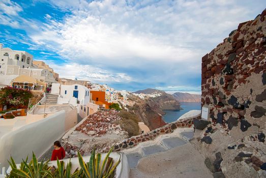 Oia Santorini Greece famous with romantic and beautiful sunsets