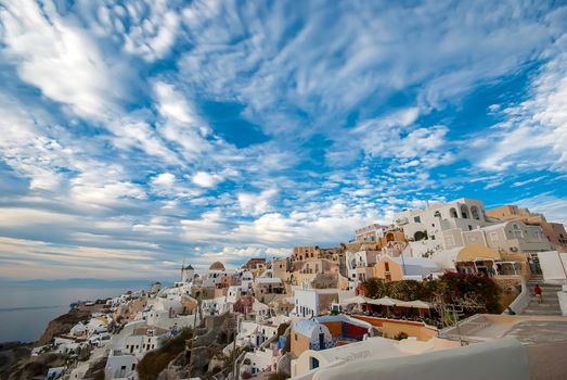 Oia Santorini Greece famous with romantic and beautiful sunsets