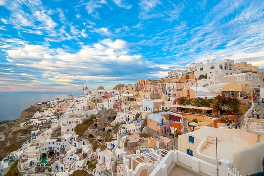 Oia Santorini Greece famous with romantic and beautiful sunsets