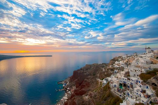 Oia Santorini Greece famous with romantic and beautiful sunsets