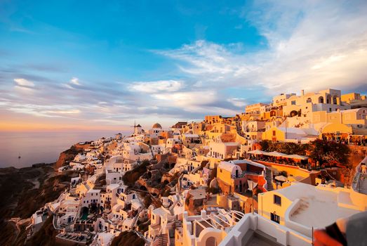 Oia Santorini Greece famous with romantic and beautiful sunsets