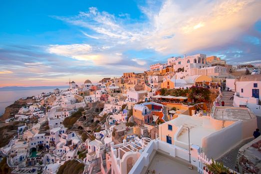 Oia Santorini Greece famous with romantic and beautiful sunsets