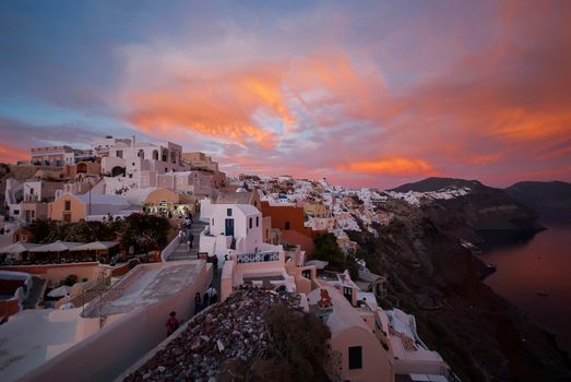 Oia Santorini Greece famous with romantic and beautiful sunsets