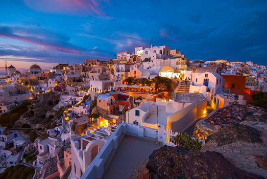 Oia Santorini Greece famous with romantic and beautiful sunsets