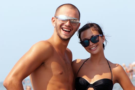 Happy young pair on a vacation