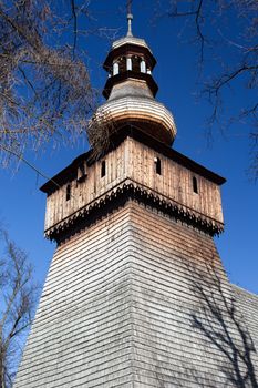 old wooden antique  church in poland in rabka