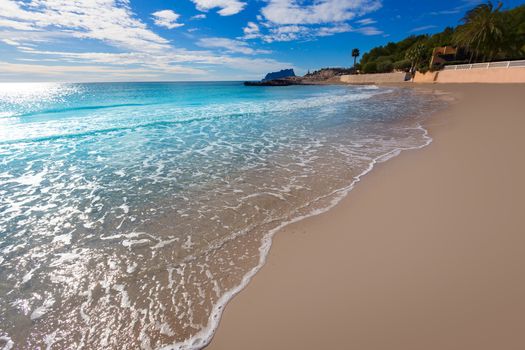 Moraira Playa la Ampolla beach in Teulada Alicante at Mediterranean Spain