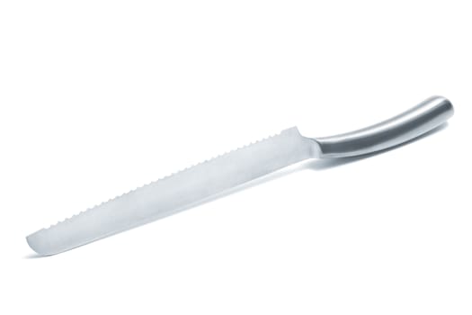 Modern bread knife on a white background