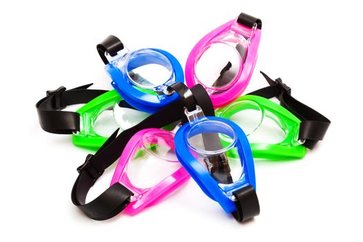 goggles for swimming on a white background
