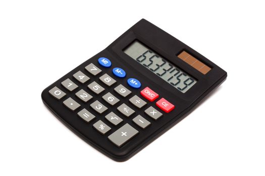 a modern calculator on a white background