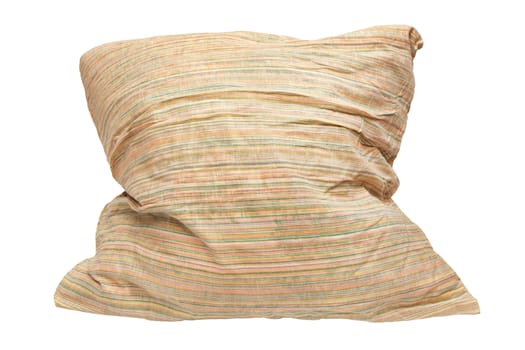 beautiful striped pillow on a white background