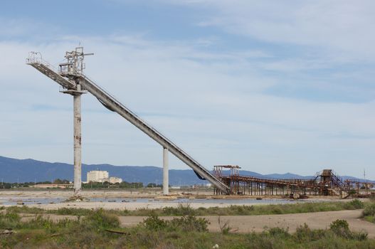 Industrial architecture. Machine used for the extraction of salt