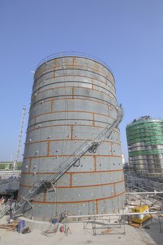 Chemical tank Storage in industrial construction yard