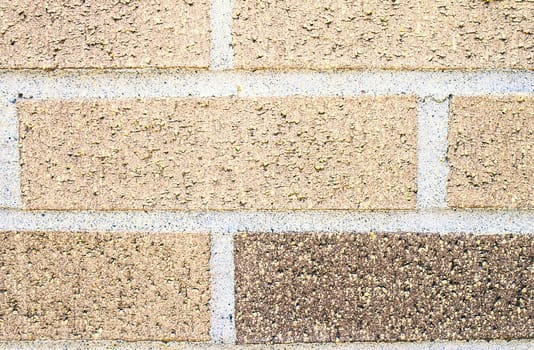 Closeup of brick wall with great detail of the rough texture and pattern.