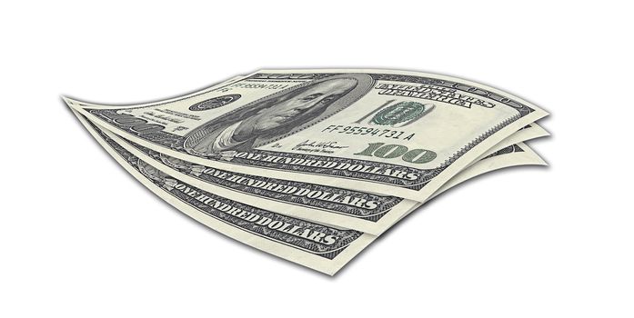 Dollar money isolate with white background