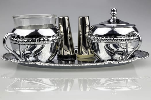 Intricate design Sterling silver tea set. 