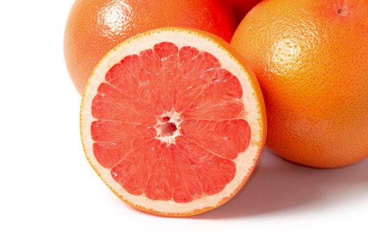 The bright grapefruit isolated on white background