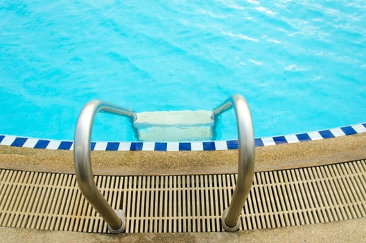 Details of The swimming pool blue water.