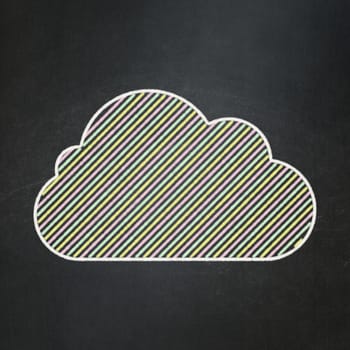Cloud technology concept: Cloud icon on Black chalkboard background, 3d render