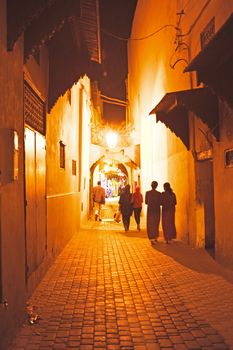 In the old medina from Fes Morocco at night