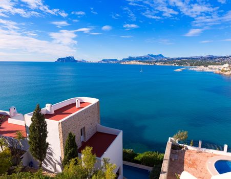 Mediterranean houses in Moraira Teulada at Alicante with Calpe Penon Ifach view