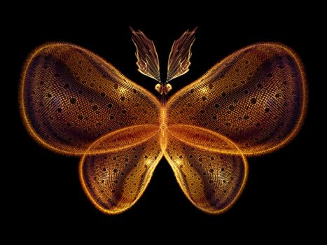 Never Were Butterflies series. Abstract design made of isolated butterfly patterns on the subject of science, imagination, creativity and design