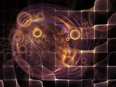 Geometry of Space series. Composition of conceptual grids, curves and fractal elements with metaphorical relationship to physics, mathematics, technology, science and education