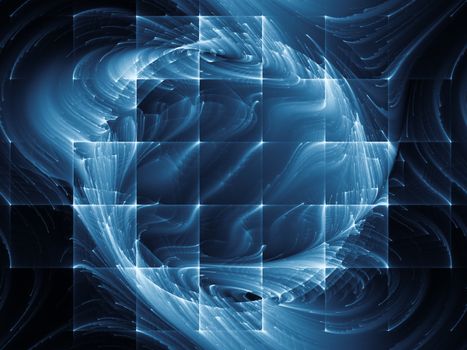 Dynamic Background series. Background design of fractal motion textures on the subject of science, technology and design