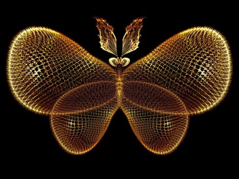 Never Were Butterflies series. Abstract arrangement of isolated butterfly patterns suitable as background for projects on science, imagination, creativity and design