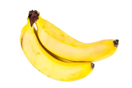 Fresh riped bananas isolated on white background with clipping path