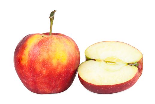 Fresh red apples isolated on white background with clipping path