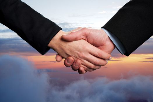 Symbol of agreement, business handshake