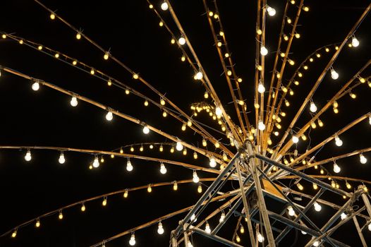 A group of decorated lamps at Chiangrai winter festival,Thailand