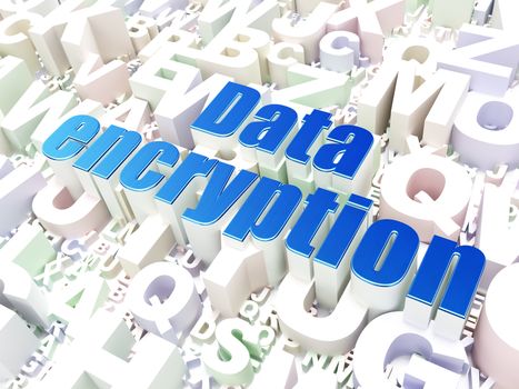 Privacy concept: Data Encryption on alphabet  background, 3d render