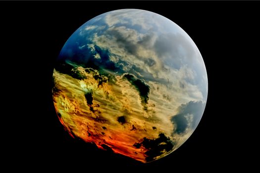 A model of a theoretical earth like planet with active weather system