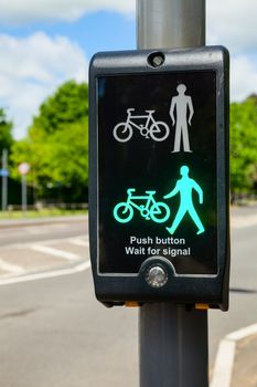 British pedestrian and cyclist crossing