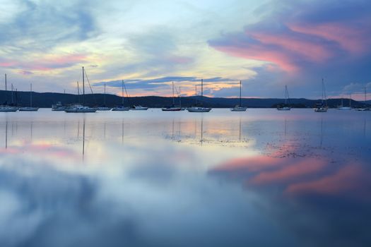 Pastel colours in the sky at sunset - Saratoga Central Coast, Australia