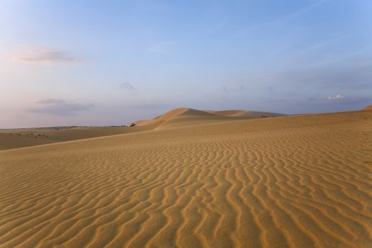 White sand dunes on sunrise, Mui Ne, Vietnam