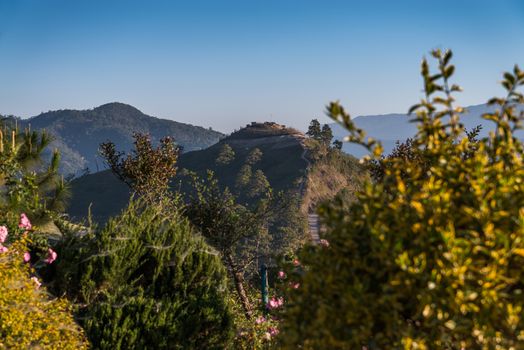 Viewpoint of nature on the hill at Doi Ang Khang mountains. Chiang Mai. Thailand