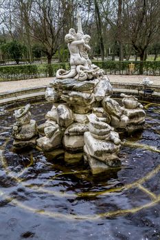 Ornamental fountains of the Palace of Aranjuez, Madrid, Spain