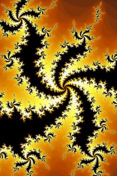 Yellow and brown colors building a fractal.