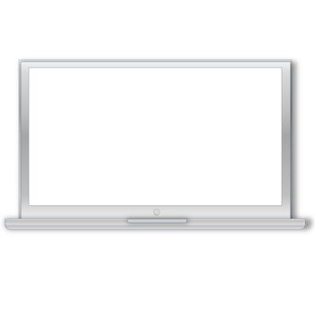 Single modern laptop isolated in white background