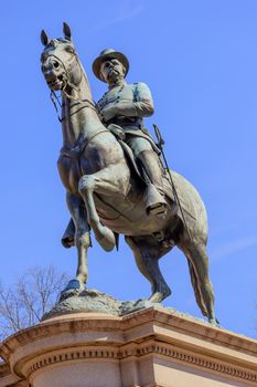 General Winfield Scott Hancock Equestrian Statue Civil War Memorial Pennsylvania Avenue Washington DC.  Created by Henry Ellicot and dedicated in 1896.