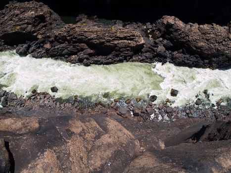 Zambezi river under the Victoria Falls (Zimbabwe)