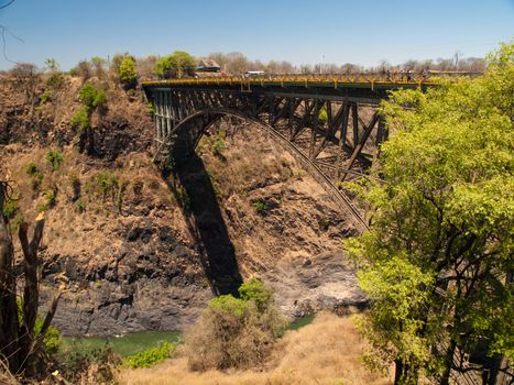 Victoria falls bridge between Zambia and Zimbabwe