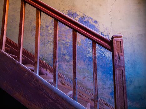 Old staircase in Kolmanskop ghost town (Namibia)