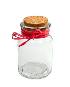 empty jar isolated on a light background