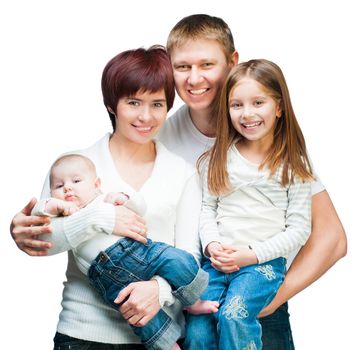 Nice smiling family looking at the camera