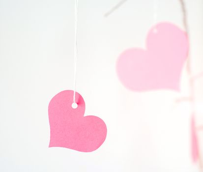 beautiful pink hearts for Valentine's Day