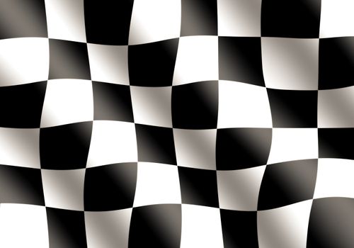 Black and White Racing Flag Waving